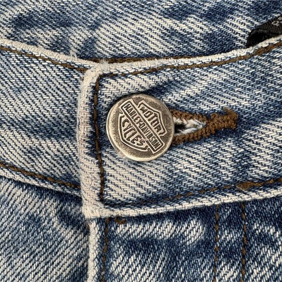 Vintage Harley Davidson Men's Traditional Light Wash Denim Jeans 36 USA Biker - Picture 4 of 16